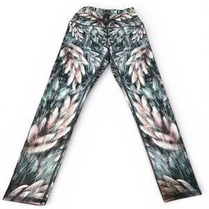 EVCR Evolution & Creation Feather Print Yoga Leggings Medium